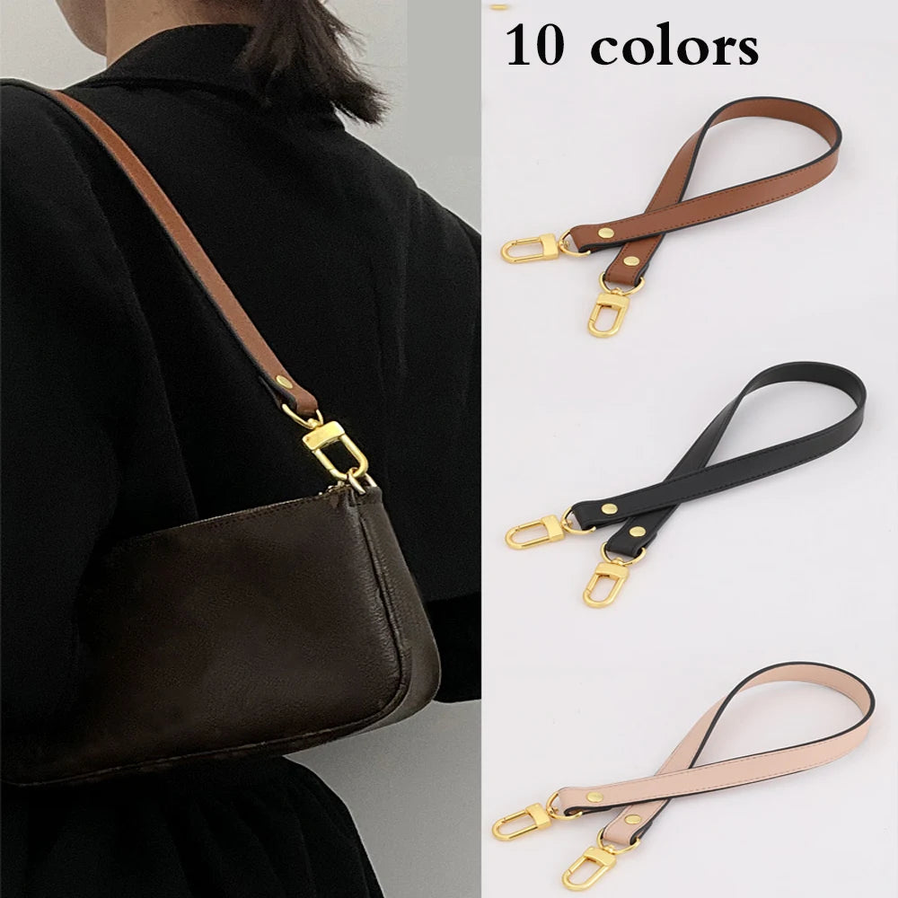 55-99CM Genuine Leather Bag Strap With Silver Gold Black Hardware Shoulder Strap Handbag Strap Bag Belt Handbag Accessories