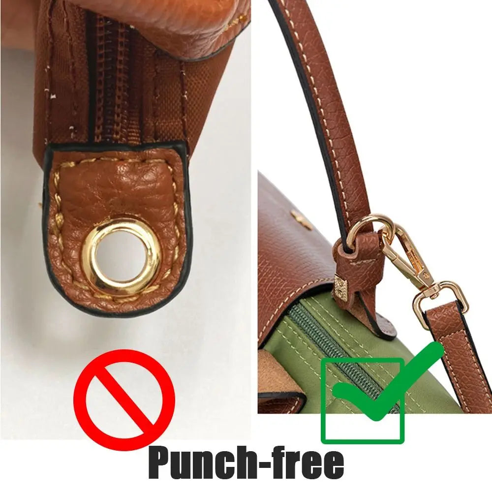 Genuine Leather Handbag Transformation Accessories for Longchamp Mini Bag Strap Punch-free Shoulder Strap Conversion Hang Buckle