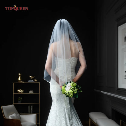 TOPQUEEN V30 Real Photos Long 3M Cathedral Bridal Veil  White Ivory Wedding Tulle With Hair Comb for Women Marriage Banquet