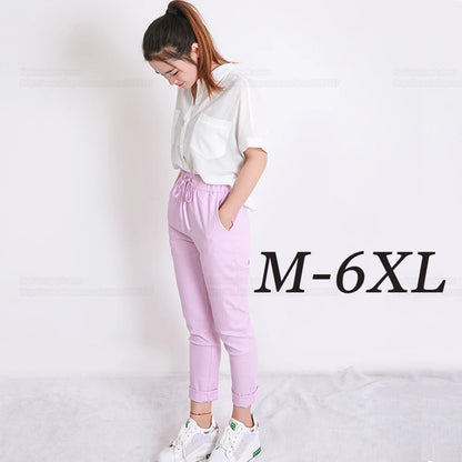 Summer Harem Pants Women High Waist Loose Straight Nine Pants Womens Casual Trousers OL Pants Women Slacks