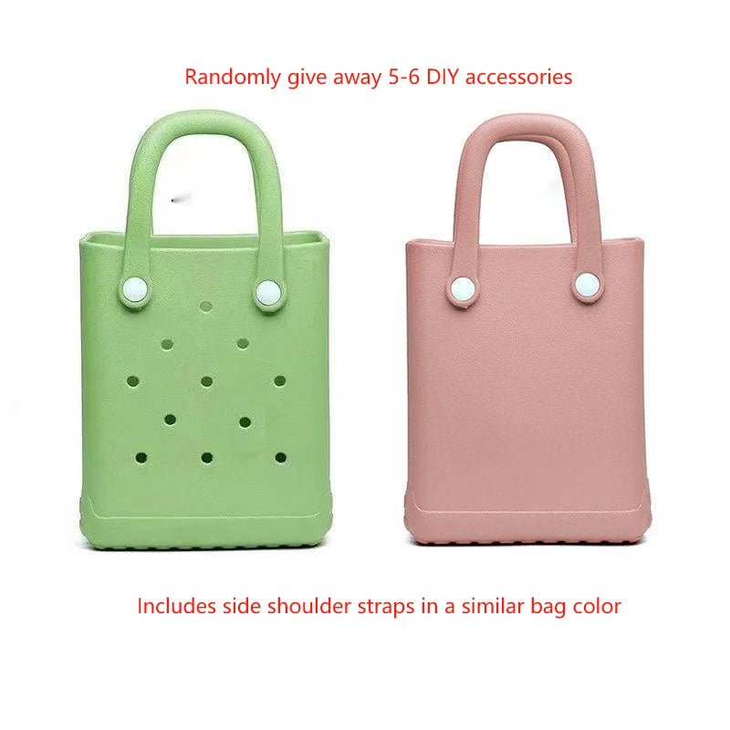 New Mini Rubber Summer Beach Bag Eva Hole Travel Tote Bag Crossbody Bags Fashion Storage Handbag Woman Waterproof Outdoor Sport