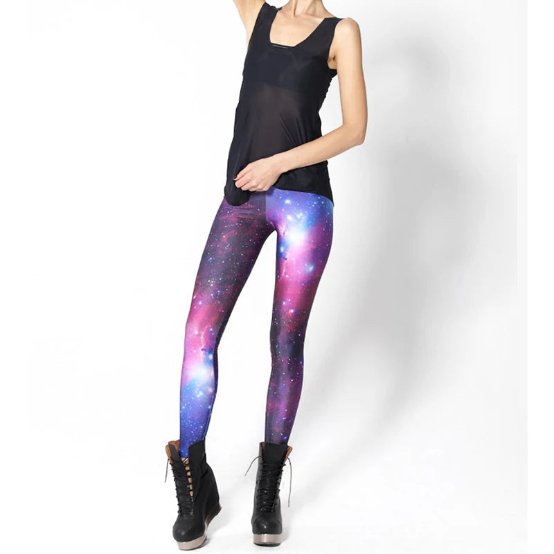 Fashion   Women Galaxy Leggings,Space Print Pants BLACK Black Milk Leggings FREE SHIPPING GL-01