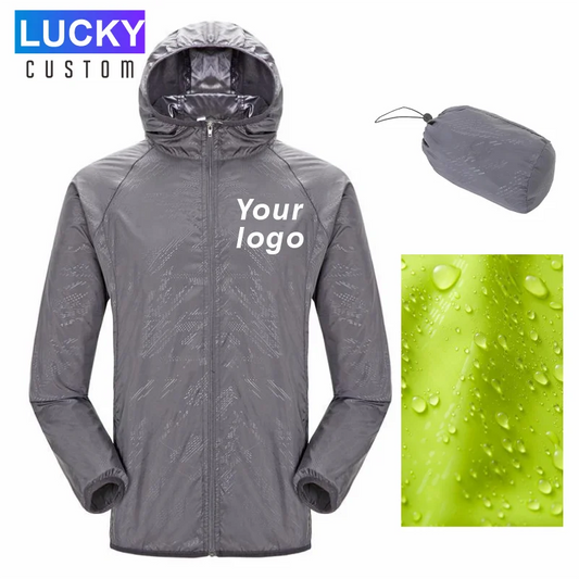 Men's Outdoor Custom Jacket Waterproof Hooded Windbreaker DIY Photo Jacket Men's 2022 Summer New Casual Logo Jacket Tactical Men