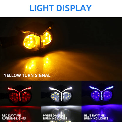 2023 Motorcycle DRL Turn Signal Light For Owl Style LED Indicator Flashing  Daytime Running Lights Moto Lightings 12v