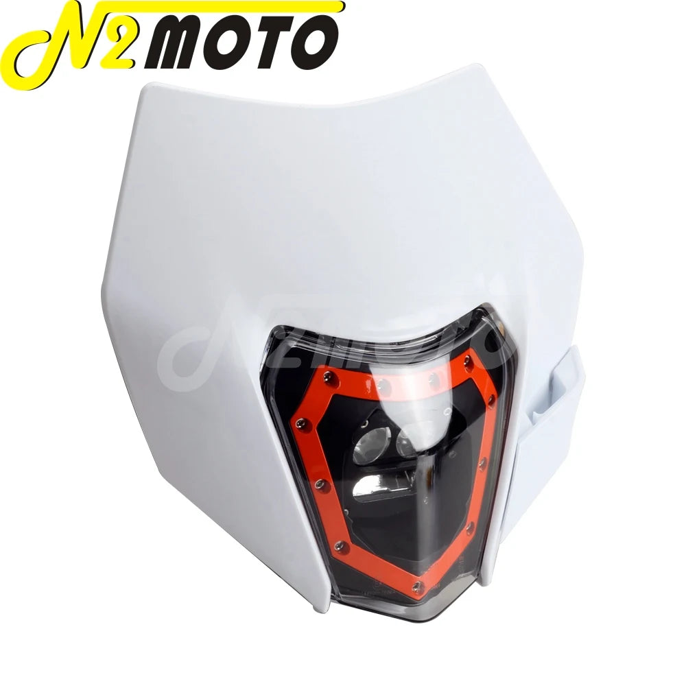 Dirt Bike Headlight For Honda Suzuki Yamaha DR KLX KX XT YZ KTM EXC XC SX XCW 65 85 125 350 400 530 250 Enduro E8 Emark Headlamp