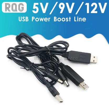 Usb Power Boost Line Dc 5v To Dc 9v / 12v Step Up Module Usb Converter Adapter Cable 2.1x5.5mm Plug