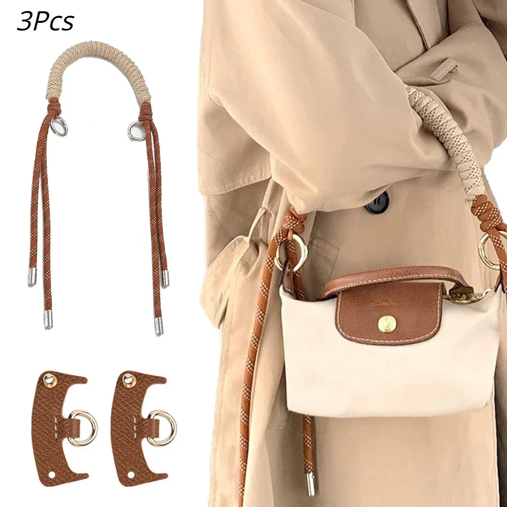 3Pcs Set Strap For Longchamp Hand Carry Bag Short Handle Small Bag Free Of Punching Transformation Messenger Bag Belt