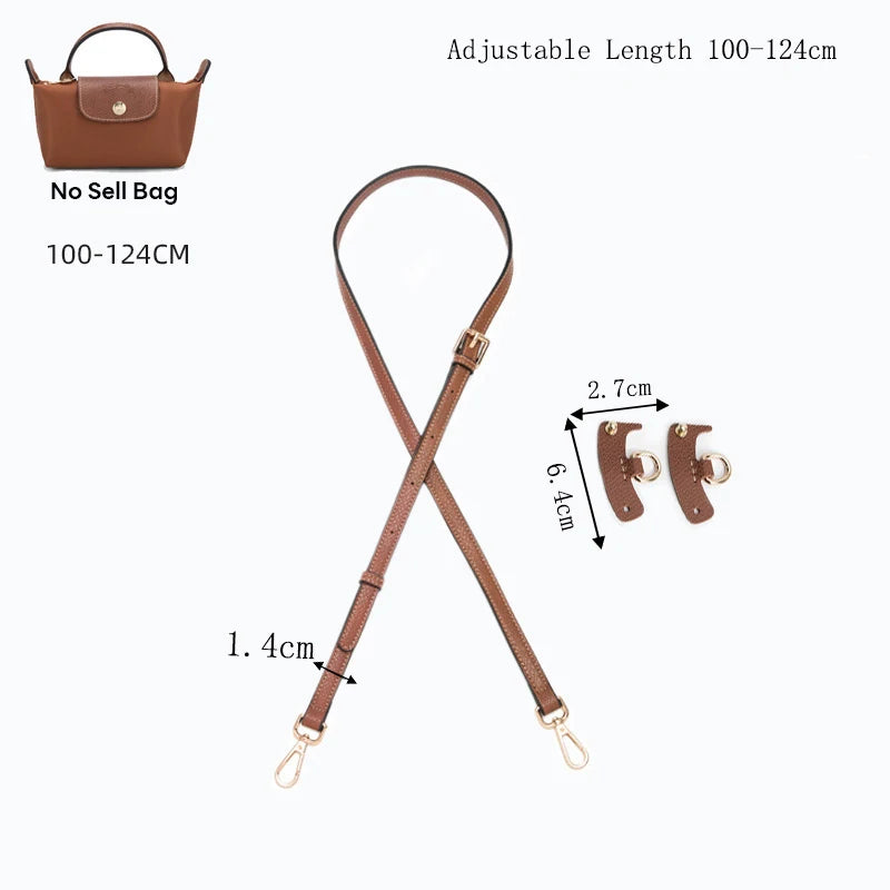 Bag Straps Set For Longchamp Leather Accessories DIY Mini Transformation Punch Free Shoulder Crossbody Conversion 100-124cm