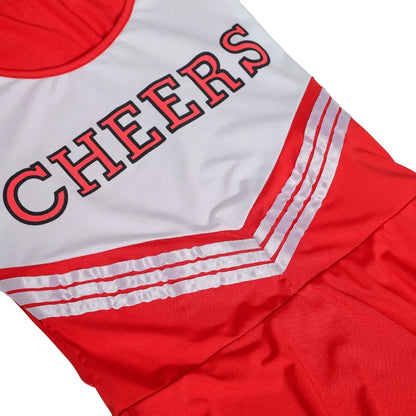 Sleeveless Cheerleader Short Skirt 2 PCS Set Girls Kids Party Holiday Cute Dress Homecoming Season Sport Performance Uniform Pom