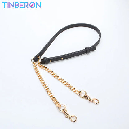 TINBERON Chains Bag Strap Replacement Metal Chain Shoulder Straps Adjustable Leather Chain Woman Bag Accessories O bag DIY Strap