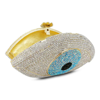 Woman Clutch Purse Luxury Eye Diamond Handbag Brand For Women Messenger Bags Patchwork Lady Wallet Party Prom Gift Evening Bag