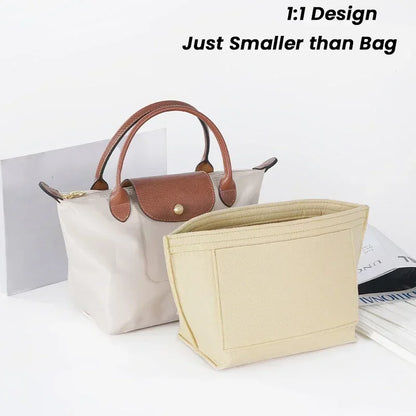 NEW Felt Insert Bag For Longchamp Handbag Liner Bag Felt Cloth Makeup Bag Support Travel Portable Insert Purse Organizer