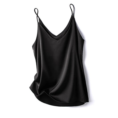 2023 Summer Camisole Slim Vest Sexy Women Sleeveless V-Neck Gray Tee Tank Tops Female Solid Black/White Korean Crop Tops Y2k