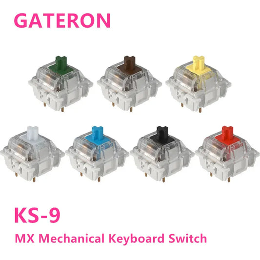 Gateron Switches Mechanical Keyboard KS-9 3 Pin Red Brown Blue Green White RGB Silent Clicky Linear Tactile Compatible Cherry MX