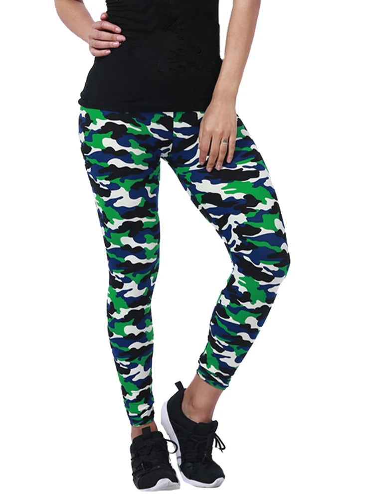 CUHAKCI New Brands Women Leggings High Elastic Skinny Camouflage Legging Spring Autumn Leggins Slimming Women Leisure Pant