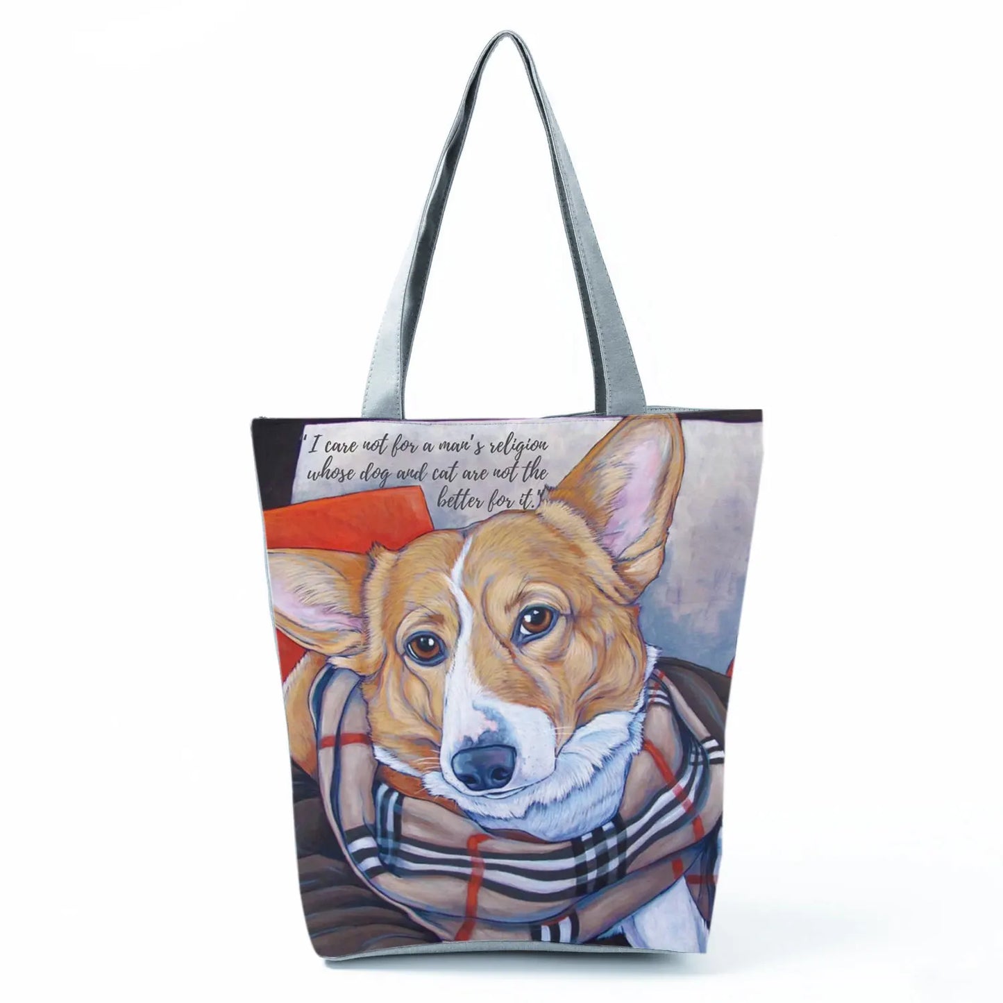 Color Painting Funny Bull Terrier Dog Print Shopping Bags Animal Tote Women School Traveling Shoulder Bag Ladies Casual Handbag