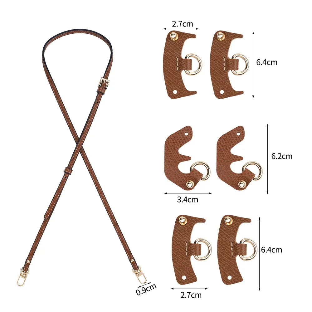 New 3Pcs/Set Bag Strap For Longchamp Mini Bag Free Punching Modification Transformation Accessories for Mini Bag Shoulder Strap