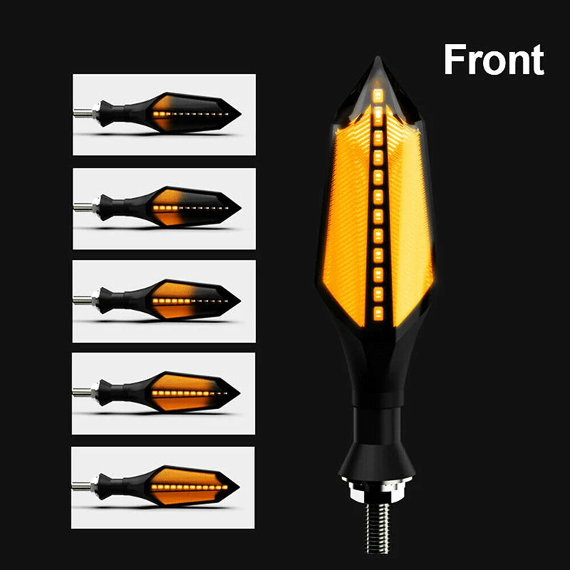 1pcs 8mm Motorcycle LED Turn Signal Lamp Sequential Flowing Flash Indicator Lights Amber Running Light Motorcycle Tail Light