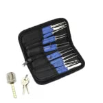 18-in-1 Stainless Steel Lock Pick Set with Transparent Padlock