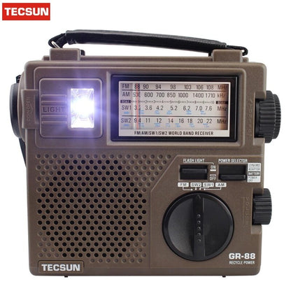 Tecsun GR-88P Dynamo Digital Radio with Built-In Speaker and Emergency Light