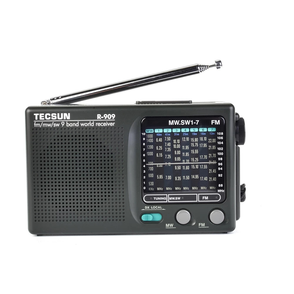 TECSUN R-909 Retro Portable Pocket Radio, AM/FM/SW 9 Bands World Receiver