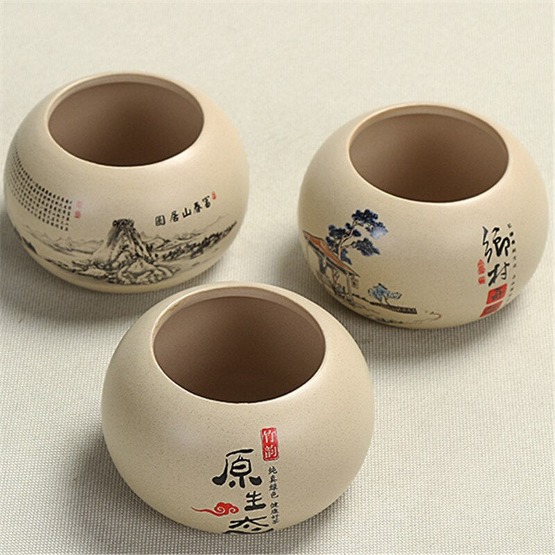 Ceramic Tea Caddy, 350ml Storage Pot for Tea Leaves