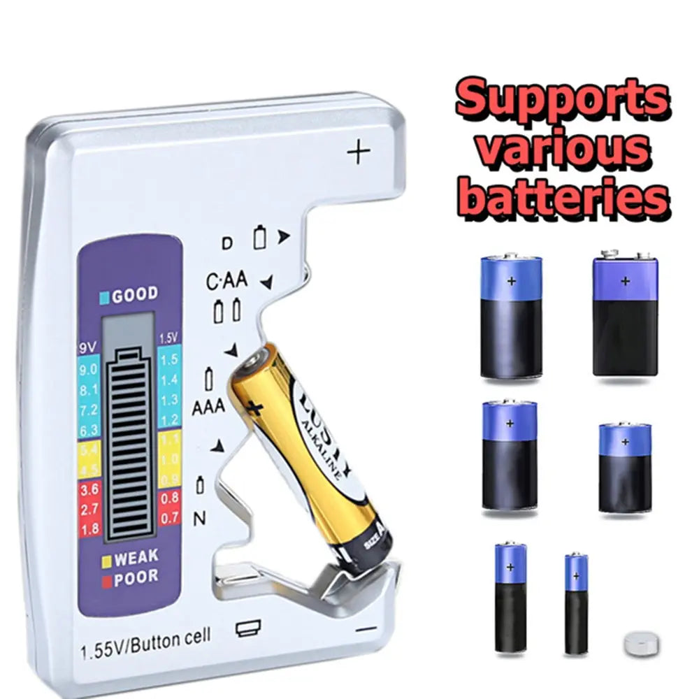 Testeur de batterie numérique C D N AA AAA 9V 1.5V, pile bouton, vérification de la capacité, détecteur, écran LCD, puzzles itance, outil de diagnostic, 1 pièce