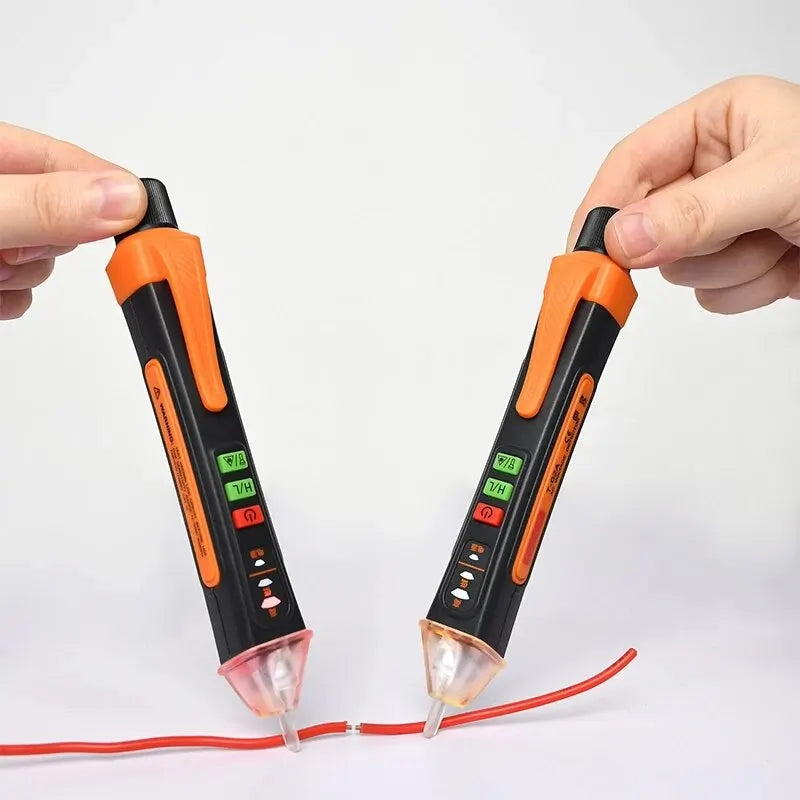 Testeur de tension sans contact, stylo vérificateur de tension AC, outil d'inspection de circuit intelligent orange, stylo de mesure d'électricité, 12-1000V