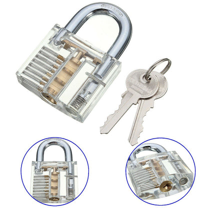 Practice Padlock Locksmith Trainer Kit with Clear View and Two Keys