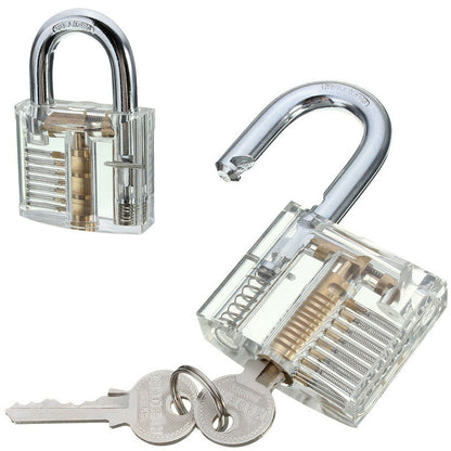 Practice Padlock Locksmith Trainer Kit with Clear View and Two Keys