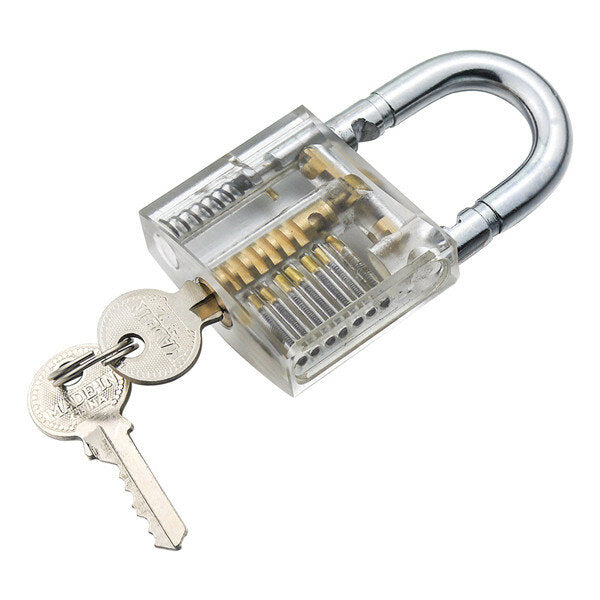 Practice Padlock Locksmith Trainer Kit with Clear View and Two Keys