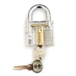 Transparent Practice Padlock Set with 6 Key Extractor Tools