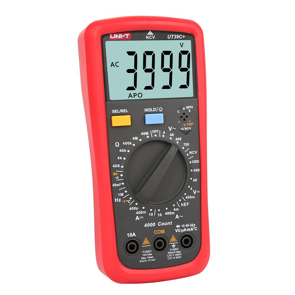 UNI-T UT39C Plus Digital Multimeter – Versatile Testing for AC/DC Voltage, Amps, Ohms, Temperature, Hz