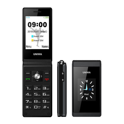 UNIWA X28 Flip Phone: 2.8 Inch Touch Screen, 1200mAh Battery, Wireless FM, Bluetooth, Dual SIM