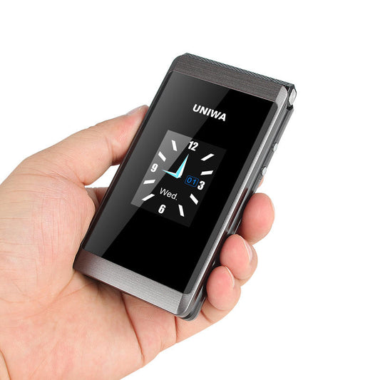 UNIWA X28 Flip Phone: 2.8 Inch Touch Screen, 1200mAh Battery, Wireless FM, Bluetooth, Dual SIM