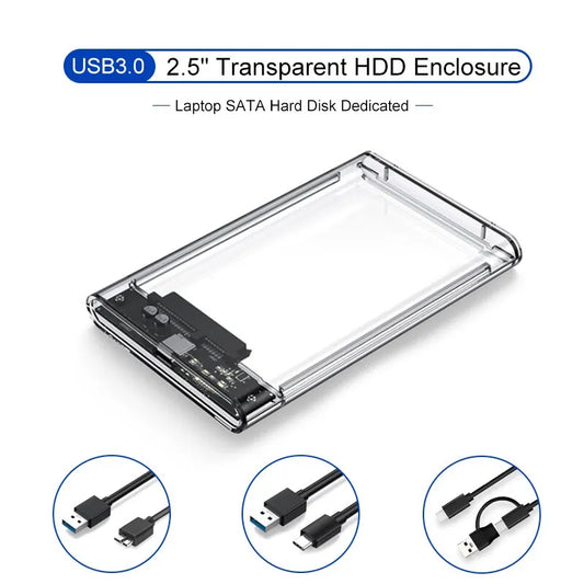 USB 3.0 Transparent HDD 2.5 ",Type C Micro Câble Disque Dur Externe Disque Cas 2.5 Pouce SATA Boîte HDD SSD Ordinateur