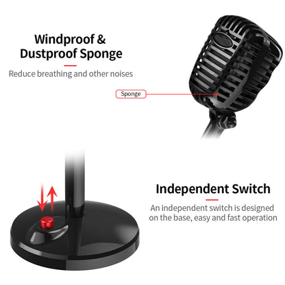 USB Condenser Microphone with Noise Cancellation for PC Recording