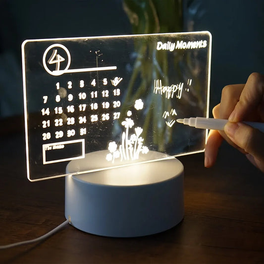 Veilleuse LED créative pour enfants, tableau d'affichage réinscriptible par USB, lumière chaude et douce, décoration pour petite amie