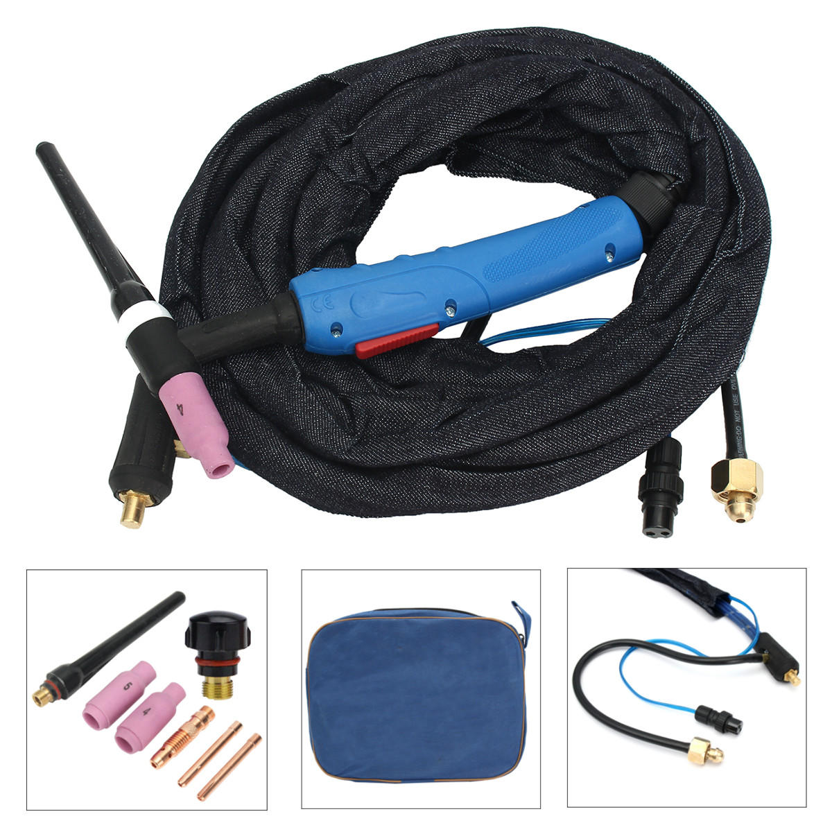 WP-17F Air-Cooled Tig Welding Torch Kit, 12ft with Flexible Head