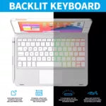 2-in-1 Bluetooth Keyboard & Case for iPad – Aluminum, 7-Color Backlight, 360° Rotation