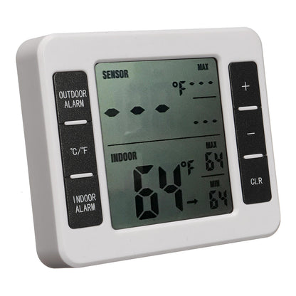 Wireless Digital Freezer Thermometer with Indoor/Outdoor Audible Alarm Sensor