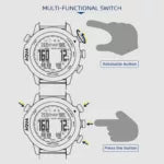 North Edge Men’s Digital Dive Watch – Waterproof, with Compass, Altimeter & Barometer