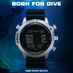 North Edge Men’s Digital Dive Watch – Waterproof, with Compass, Altimeter & Barometer