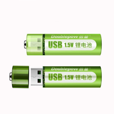 USB Rechargeable 1.5V AA Li-Ion Battery - 1800mWh High-Capacity For Electronic Devices