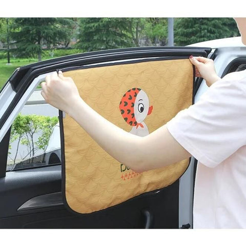 Universal Magnetic Car Sun Shade With Cute Cartoon Styling