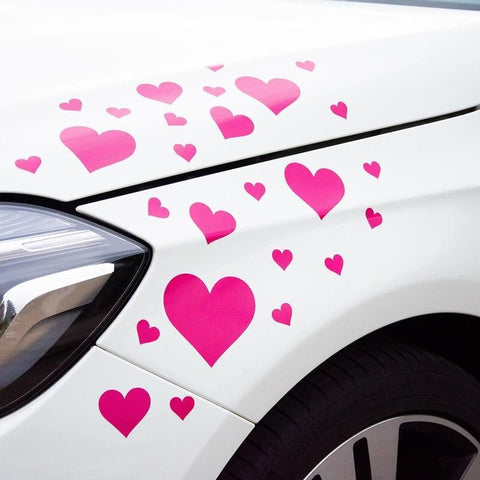 Vinyl Heart Decals 24-Piece Set