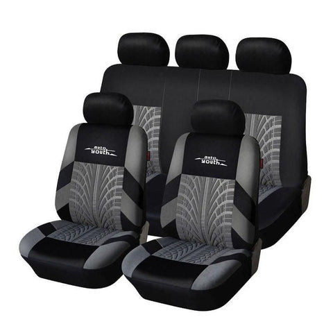 Universal Fit Embroidered Car Seat Covers With Tire Track Detail