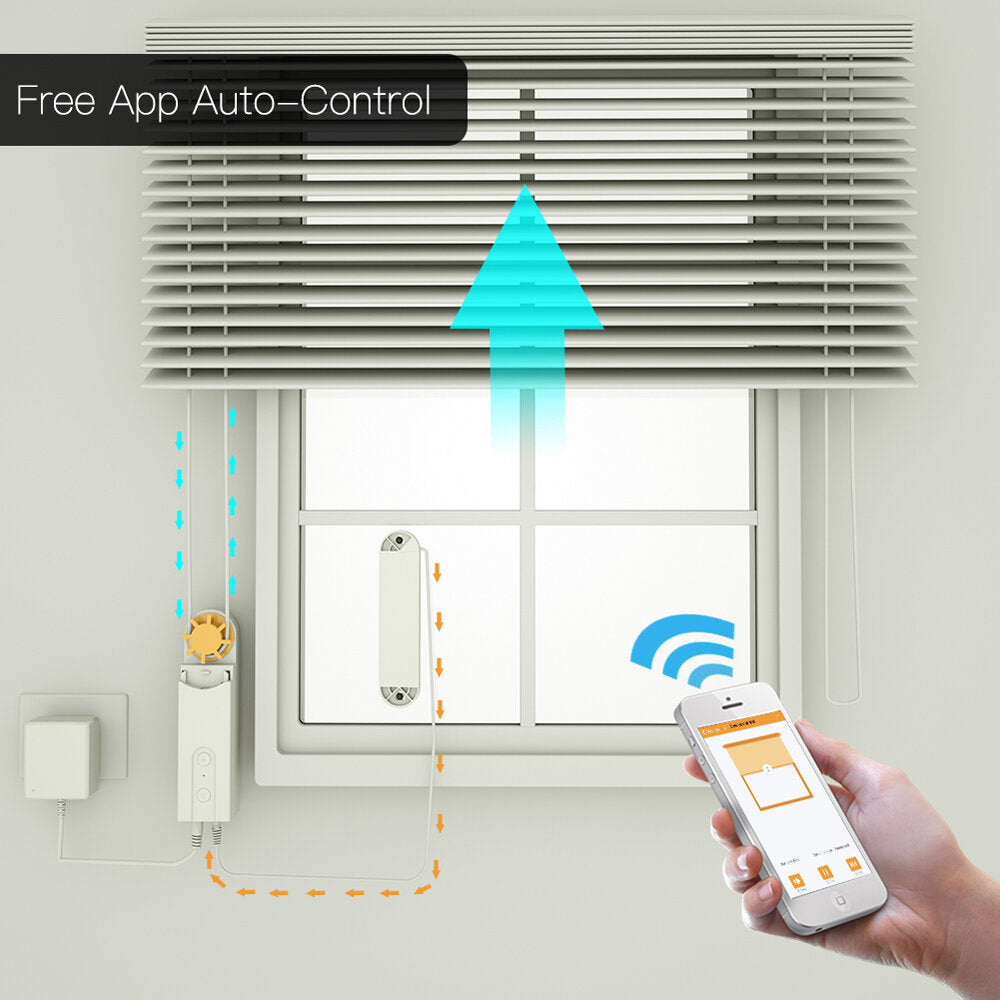 Moeshouse CM-LS: Smart Motorized Roller Blinds with Solar Panel & App Control