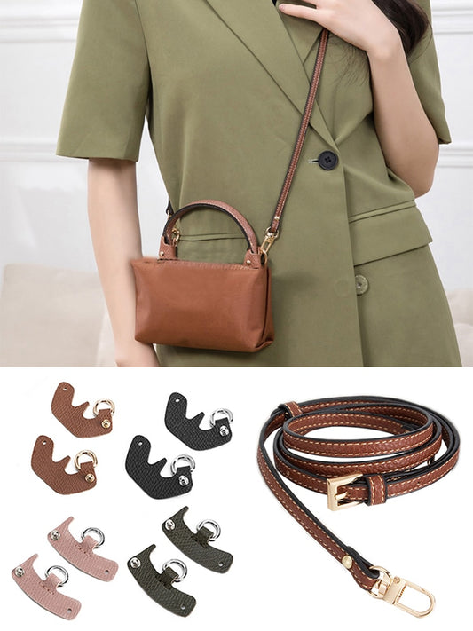 Enhance Your Longchamp Mini Bag: A Stylish Transformation with Genuine Leather Shoulder Strap and Punch-Free Crossbody Conversion Accessories for Women