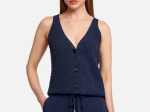 Braid Detailed Sleeveless Flow Top